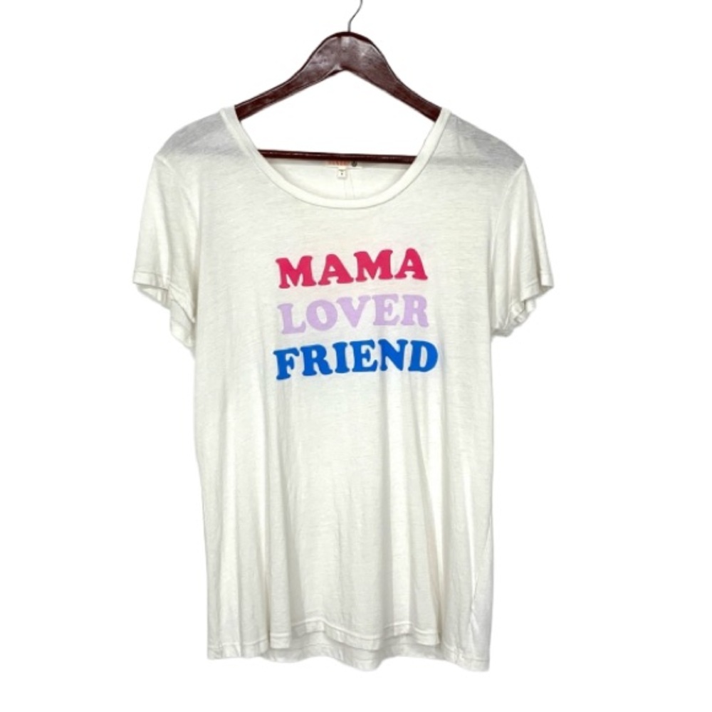 Sundry Mama Lover Friend Spellout Graphic Soft Crewneck Short Sleeve Tee Nwot